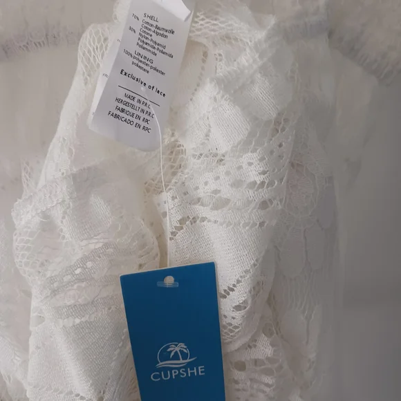 Cupshe White Lace Maxi Dress with Pom-Tie Straps - Picture 7 of 7